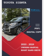 TOYOTA SIENTA 2023-2024 OWNERS MANUAL IN ENGLISH